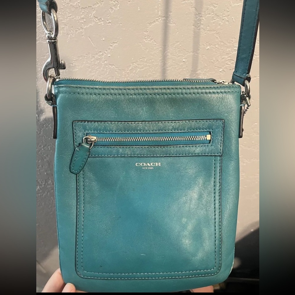 COACH Legacy Leather Swingpack Crossbody Teal